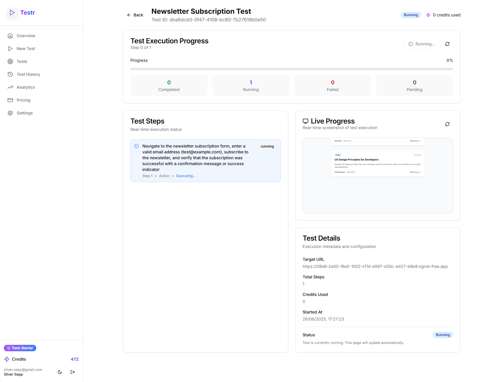 Test Progress Monitoring